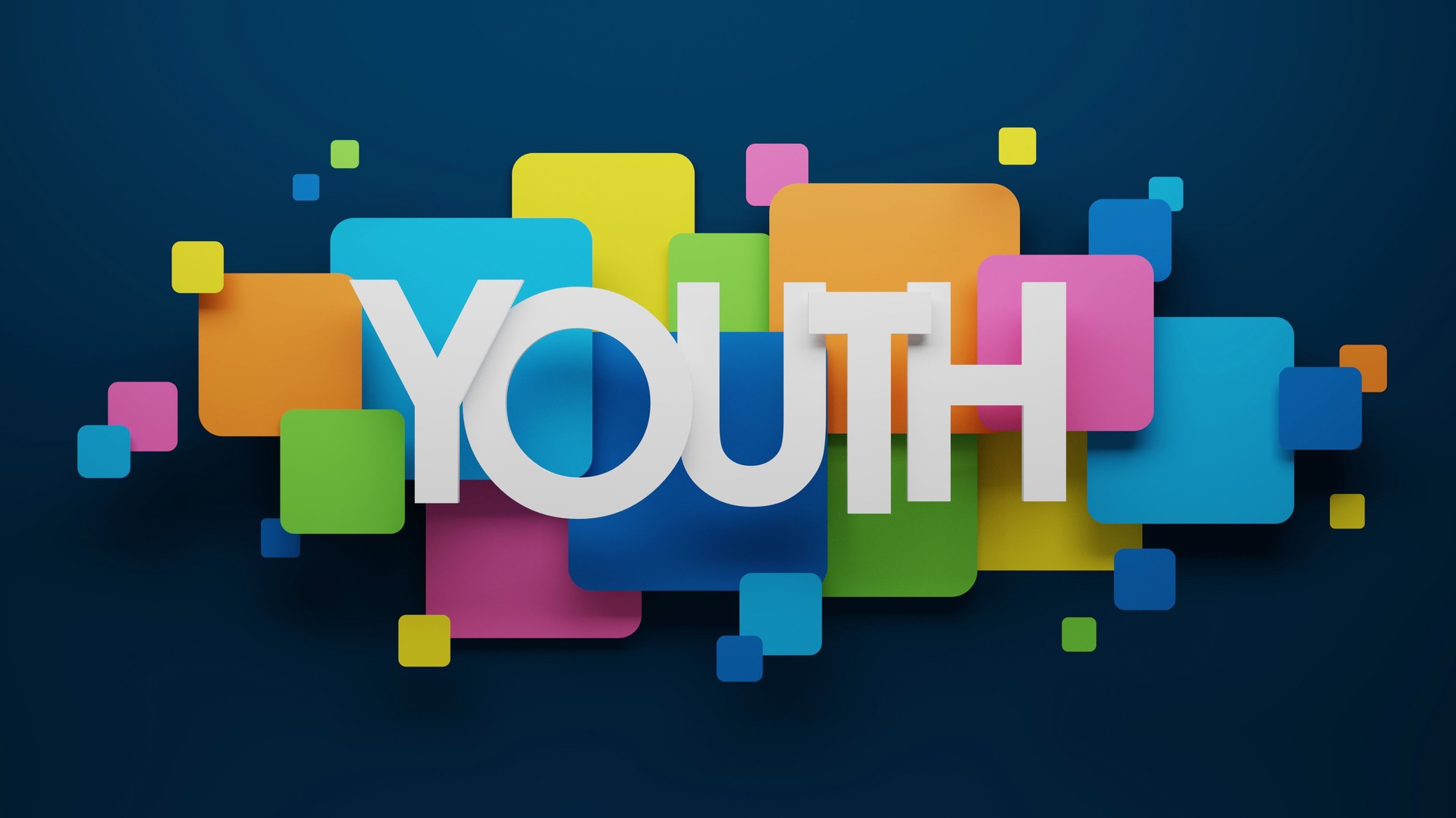 3D render of YOUTH colorful typography banner